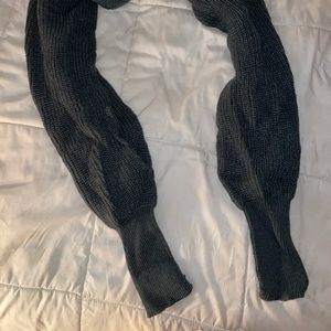 Bluish grey scarf shawl with sleeve